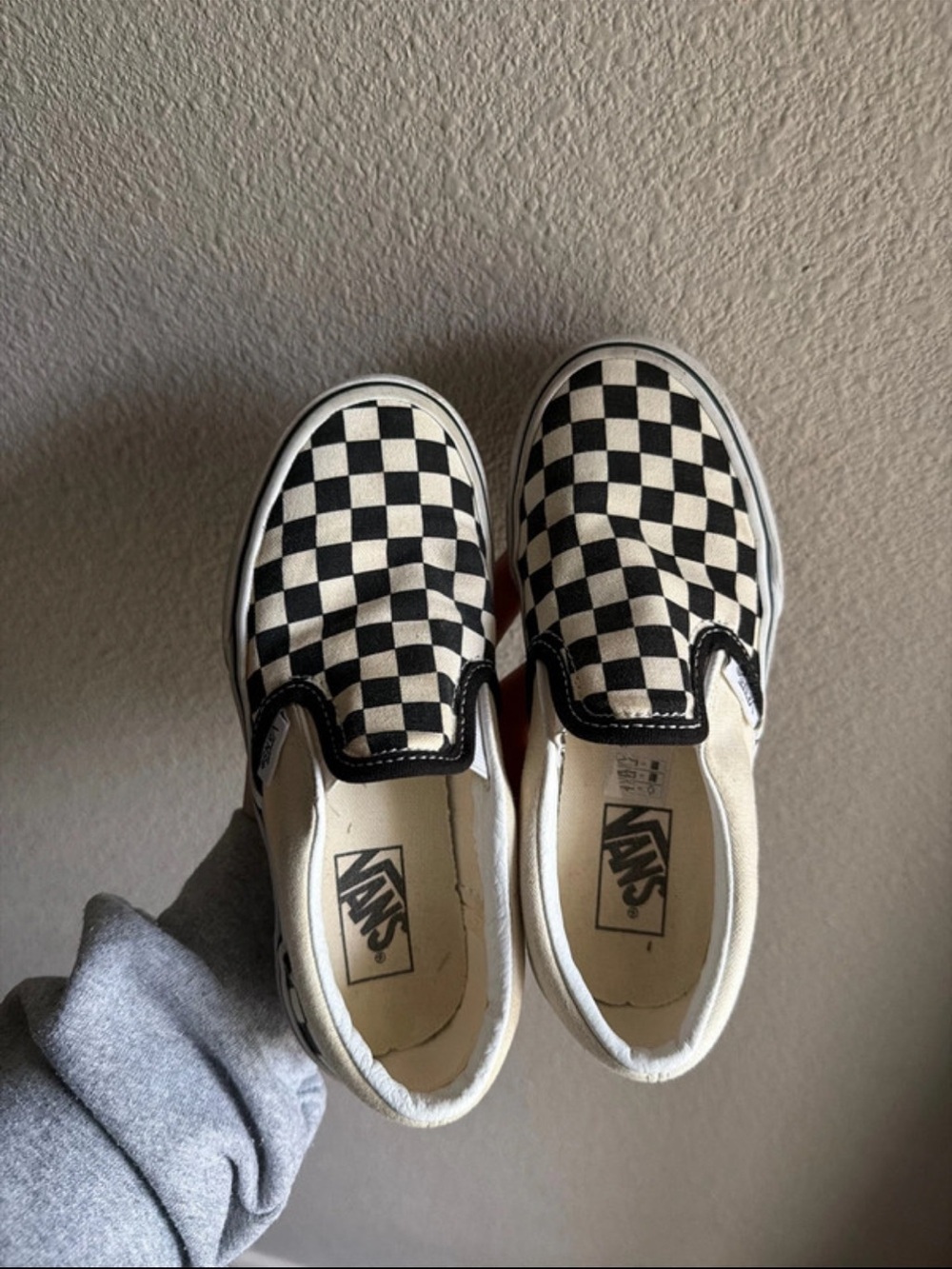 Vans Kids Checkerboard Slip-On Sneakers - Black & White